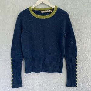 Anthropologie Sleeping in Snow crew neck Pullover Sweater Wool Cashmere